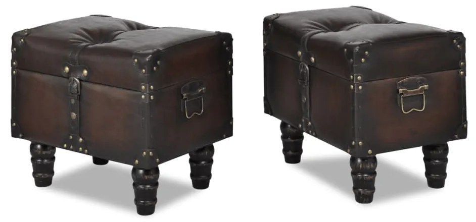 Conjunto bancos de arrumação 3 pcs castanho