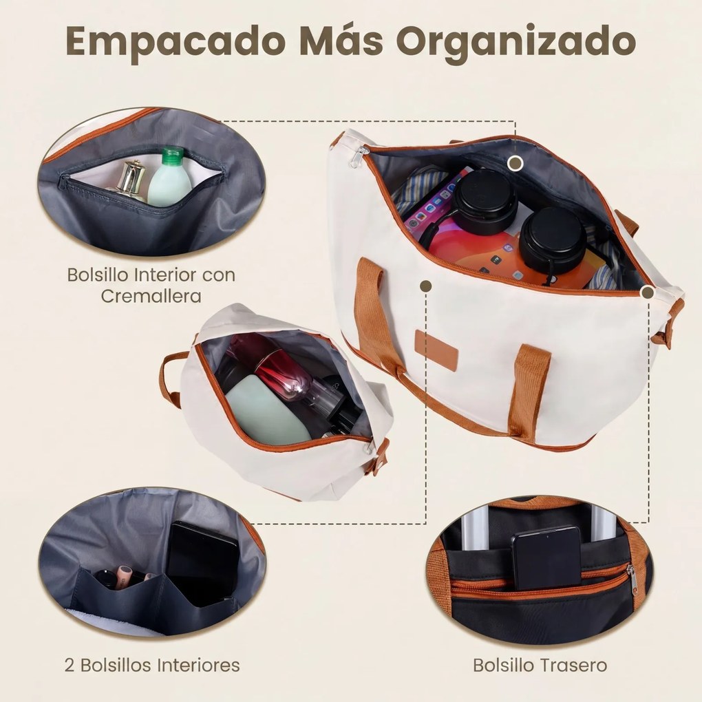 Conjunto de 5 malas rígidas em ABS com 3 tamanhos, pega telescópica, rodas duplas de 360°, fecho de segurança, expansível, bolsa de higiene e bolsa de