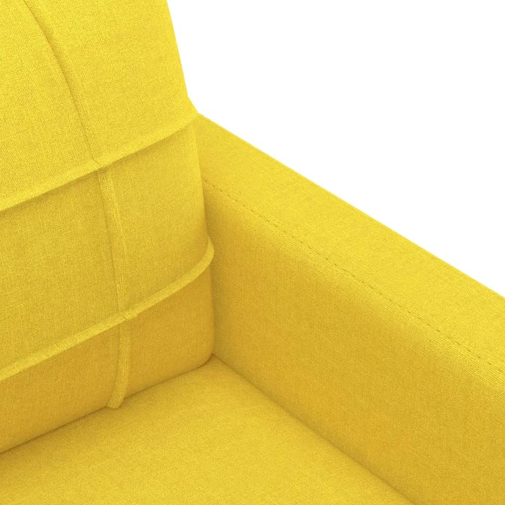 Sofá de 3 Lugares - Vilamoura - Em Tecido - Cor Amarelo - 198x77x80 cm