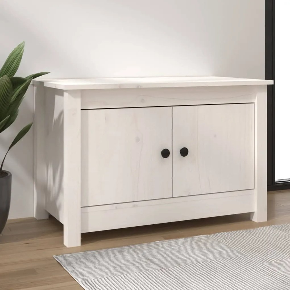 813780 vidaXL Sapateira 70x38x45,5 cm pinho maciço branco