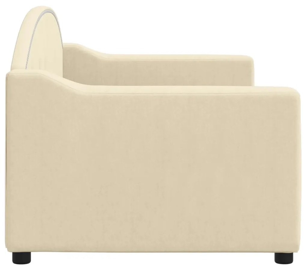 Sofá-cama 80x200 cm tecido cor creme