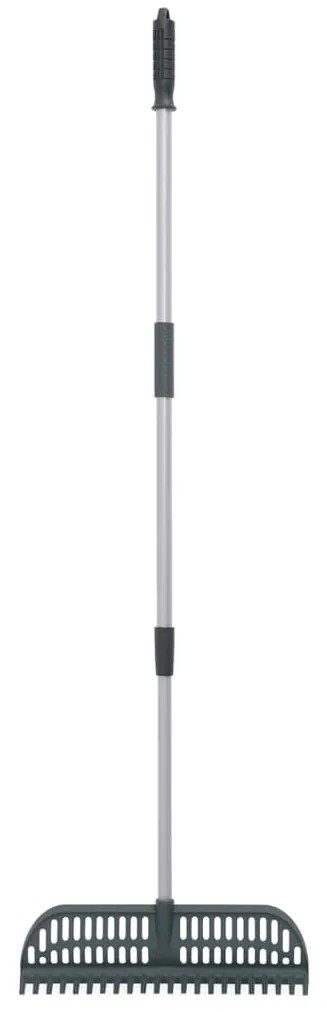 vidaXL Ancinho para folhas 2 em 1 157 cm PP verde-escuro