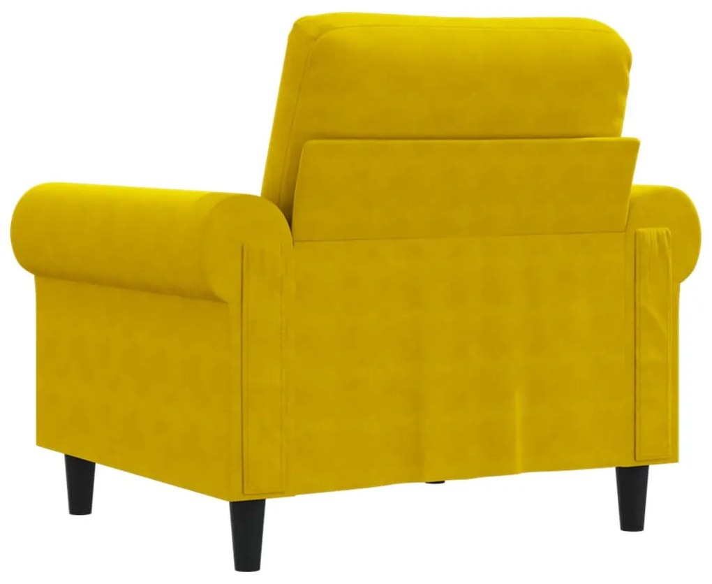 Poltrona 60 cm veludo amarelo