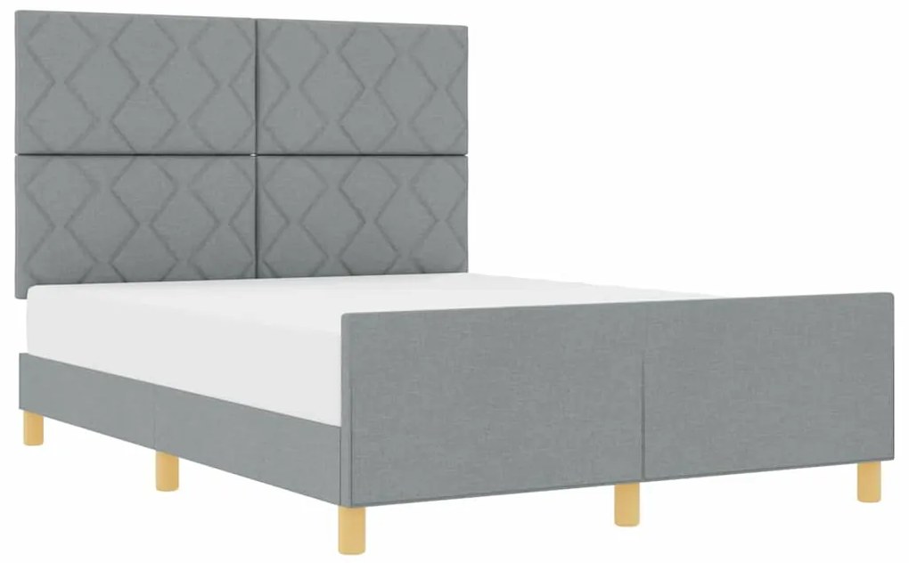 Estrutura de Cama vidaXL Cinza-claro 160x200 cm Tecido