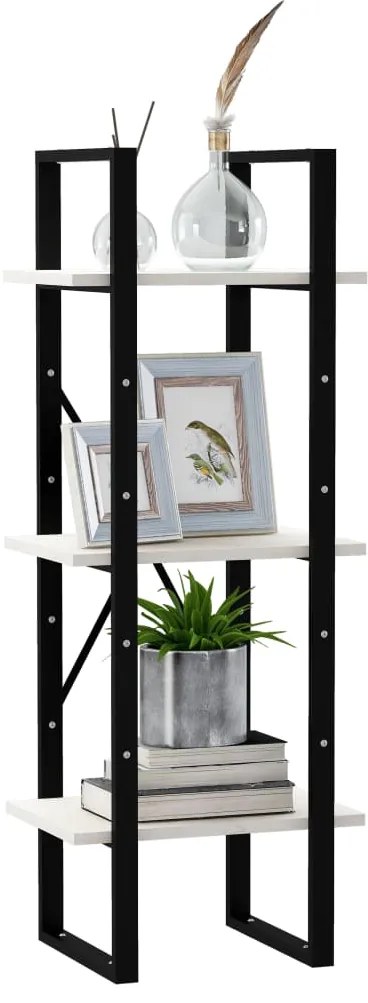Estante c/ 3 prateleiras 40x30x105 cm pinho maciço branco