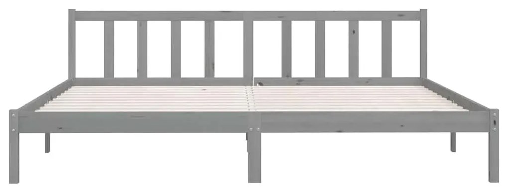 Estrutura de cama 200x200 cm pinho maciço cinzento