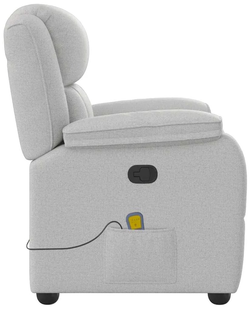 Cadeira de massagem reclinável tecido cinzento