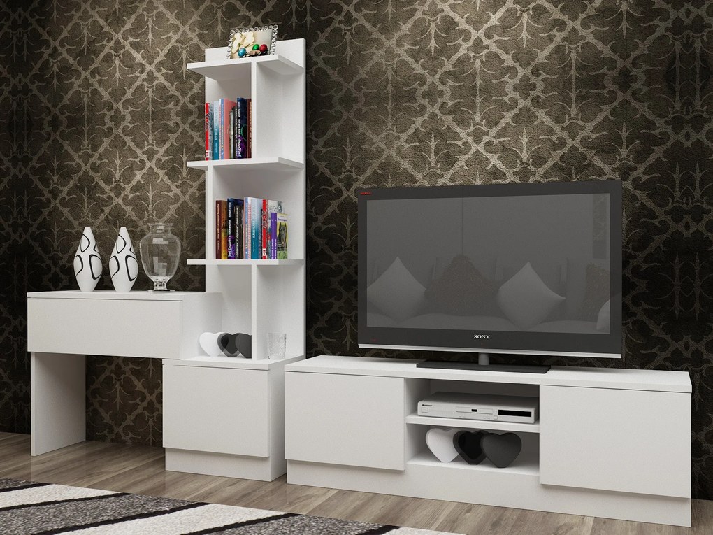 Unidade de TV Team – Branco – TV Stand: 120x38x29,5 cm