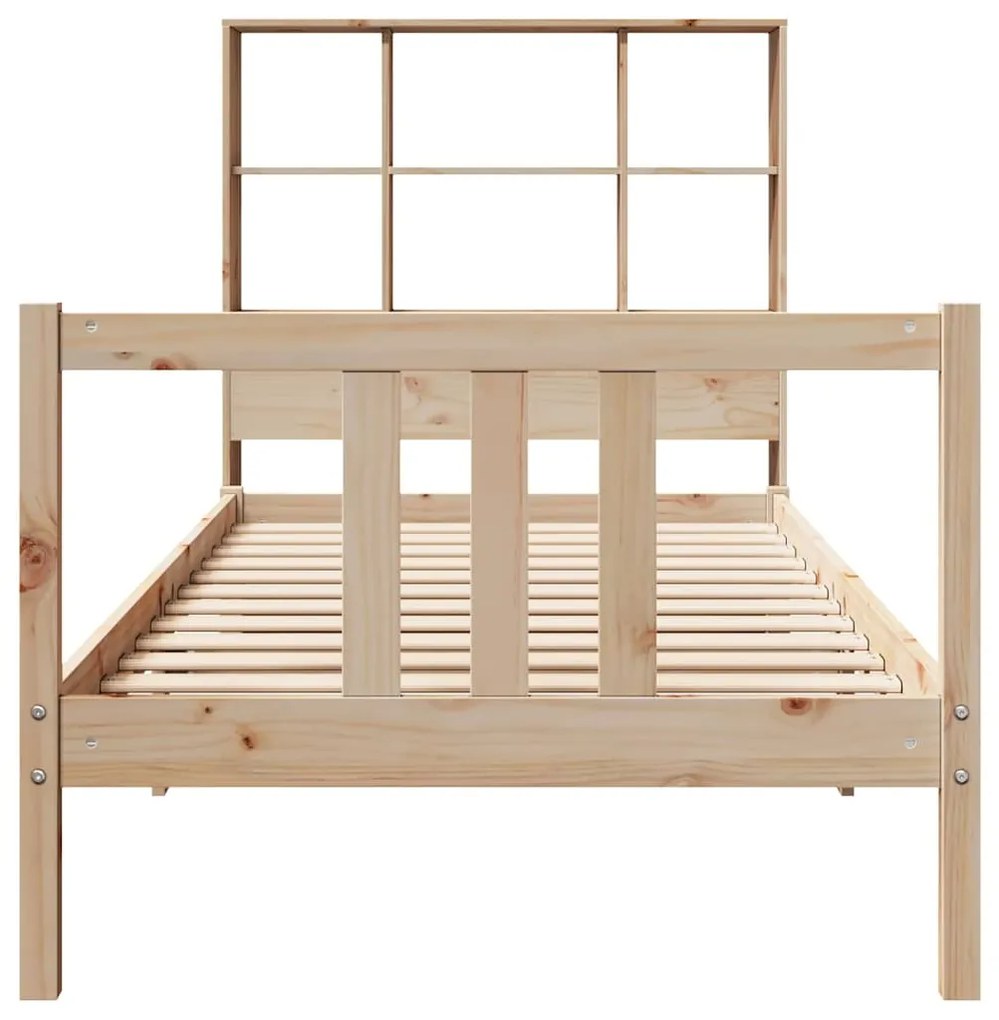 Cama com estante sem colchão 90x190 cm pinho maciço