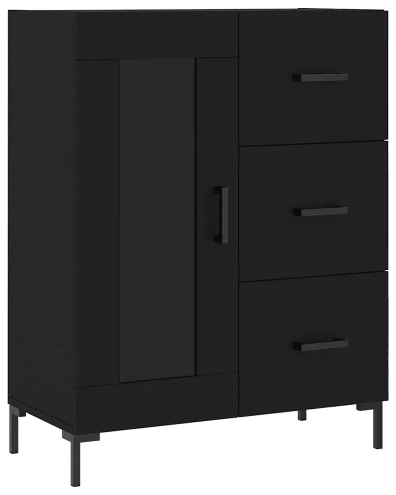 Armário alto 69,5x34x180 cm derivados de madeira preto