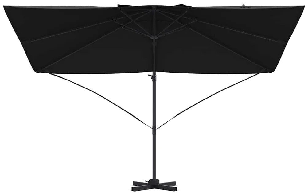 Guarda-Sol Cantilever Roma Preto 352x251x260 cm em Alumínio
