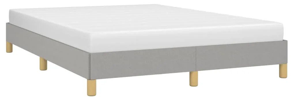 Estrutura de cama sem colchão 160x200 cm tecido cinzento-claro