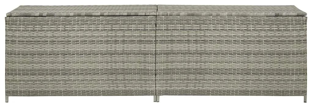 Caixa de arrumação para jardim 200x50x60 cm vime PE cinzento
