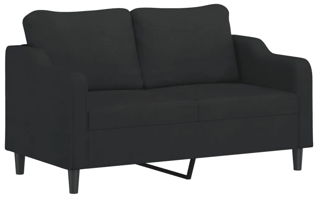 Sofá 2 lugares + almofadas decorativas 140 cm tecido preto