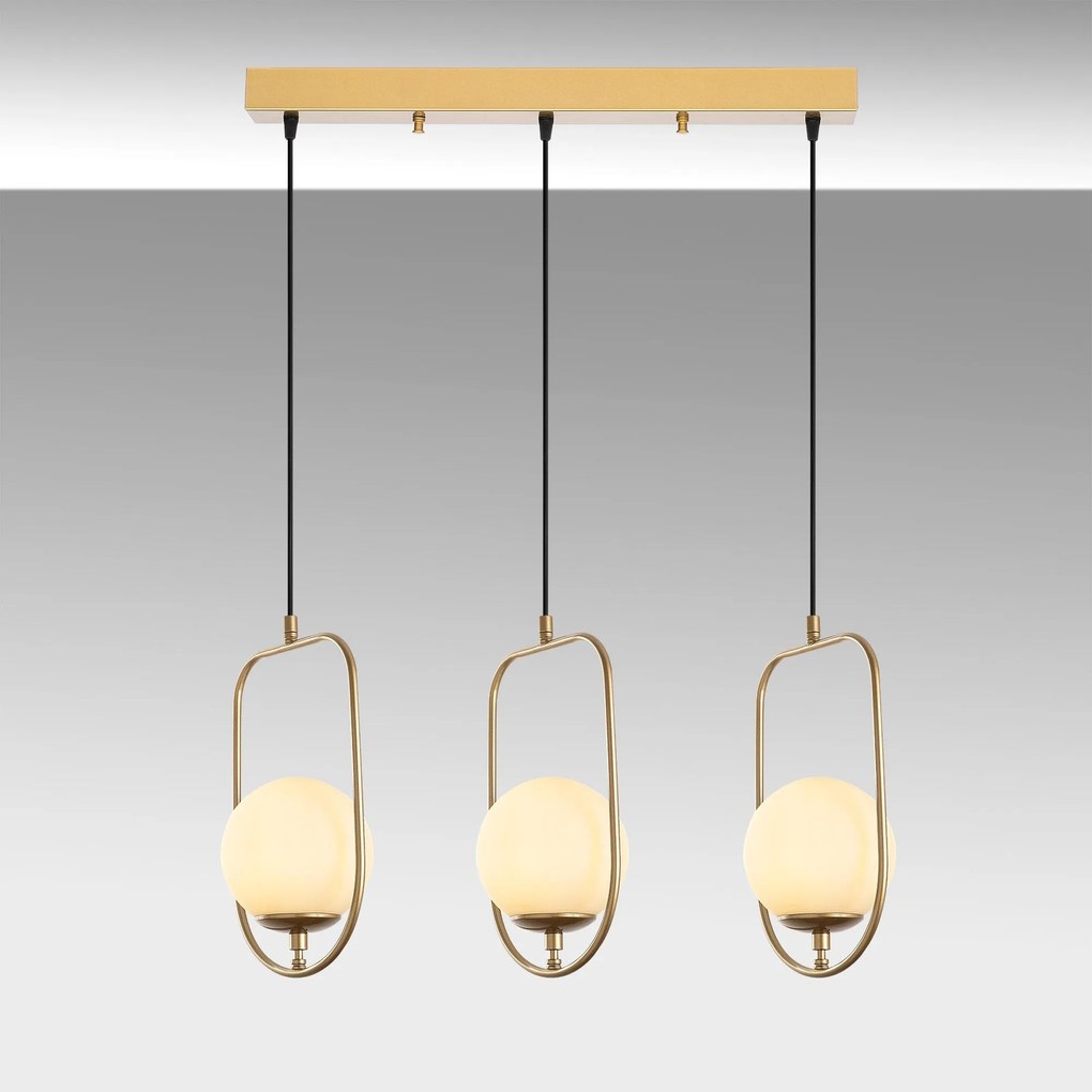 Candeeiro Chandelier Skew – Dourado – 80 cm x 15 cm
