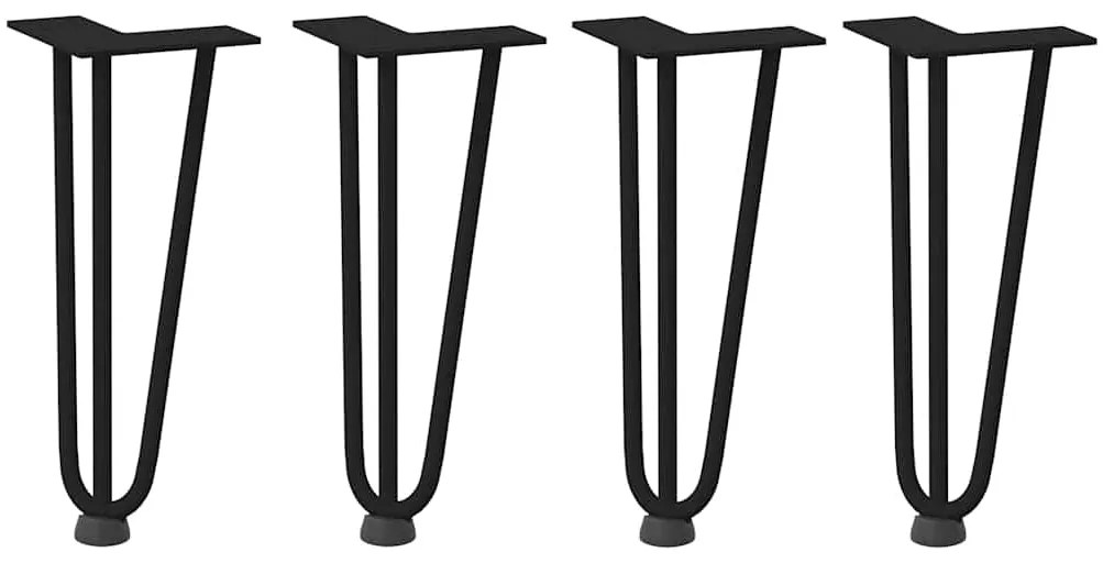 Pernas de grampo para mesa de centro 4 peças pretas 30 cm aço maciço
