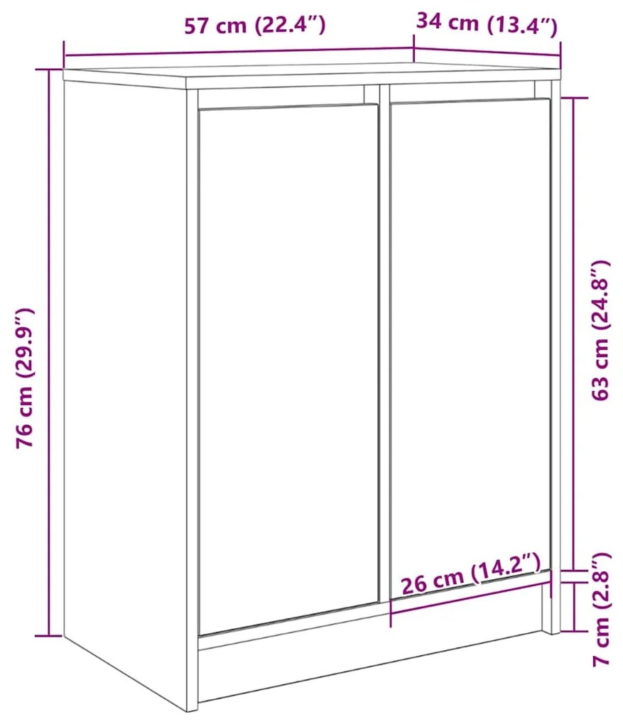 Sapateira 57x34x76 cm derivados de madeira sonoma cinza