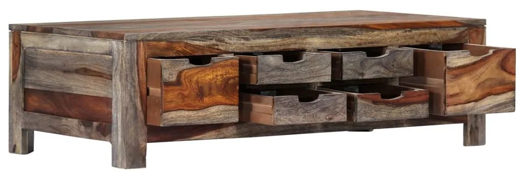 Mesa de centro 100x50x30 cm madeira de acácia maciça cinzento
