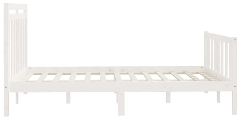 Estrutura de cama 160x200 cm madeira de pinho maciça branco