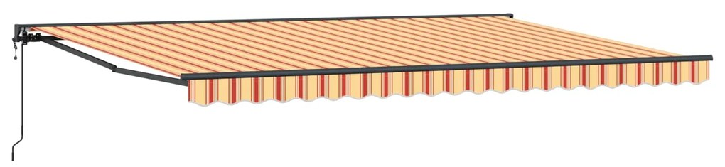 vidaXL Toldo Retrátil Multicolor 500 × 300 cm Poliéster e Metal