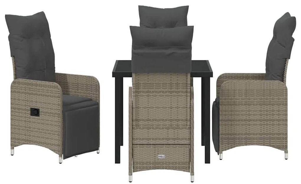 Conjunto de Jantar de Jardim com 5 Peças e Almofadas em Rattan Poly Ci