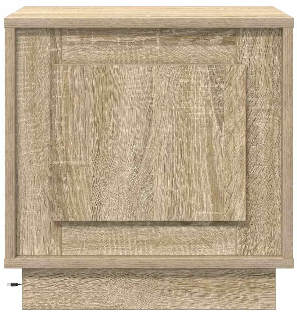 Criados-mudos com Luzes LED 2 pcs Carvalho Sonoma 44x34,5x45 cm