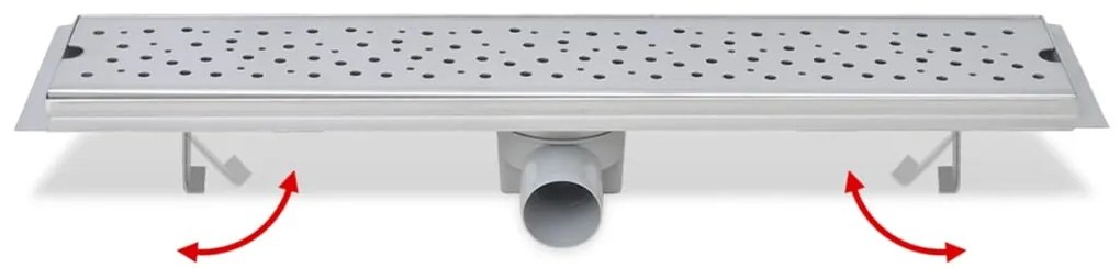 Dreno de chuveiro linear bolhas 630x140 mm aço inoxidável