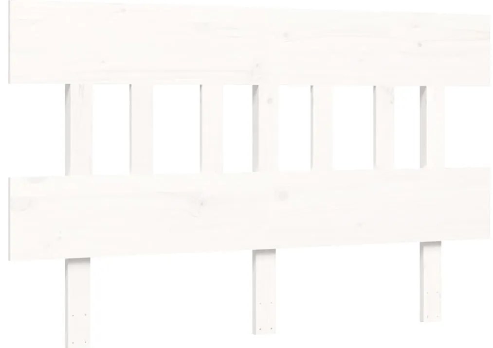 Cama sem colchão 120x200 cm madeira de pinho maciça branco