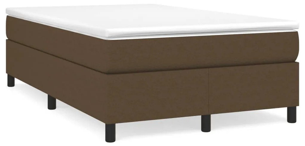 Cama boxspring com colchão 120x190 cm tecido castanho-escuro