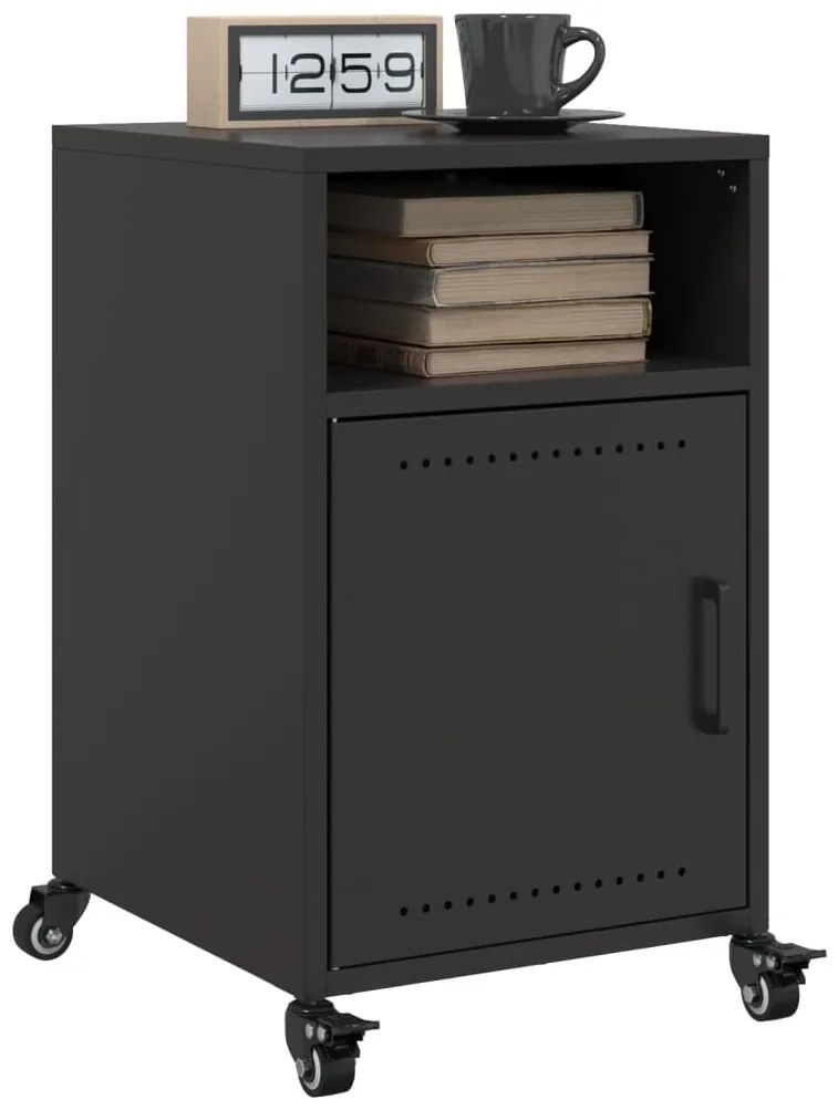 vidaXL Mesas de cabeceira 2 pcs 36x39x59 cm aço preto