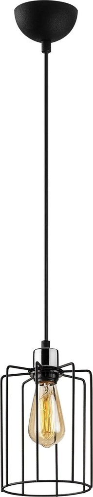 Candeeiro de Teto Tel – Preto – Diâmetro 16 cm, Altura 117 cm