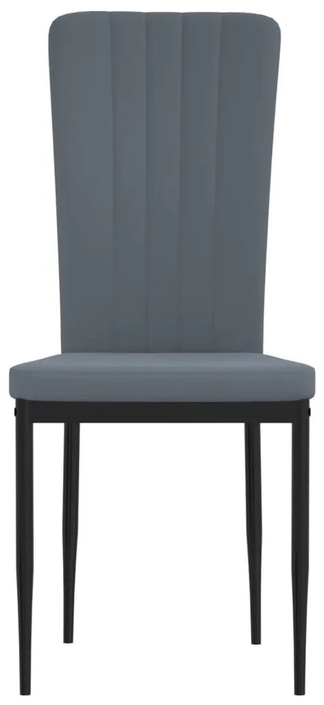 Cadeiras de jantar 2 pcs veludo cinzento-escuro