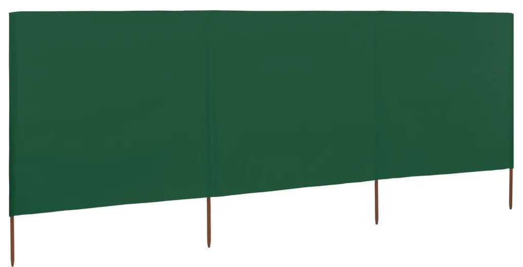 Para-vento com 3 painéis em tecido 400x160 cm verde