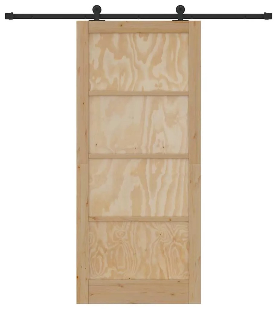 Porta de Correr vidaXL com Conjunto de Ferragens 93x211 cm Madeira Mac