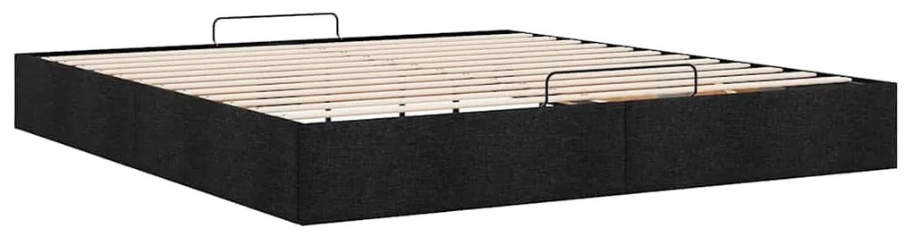 Estrutura de cama otomana sem colchão 200x200 cm tecido preto