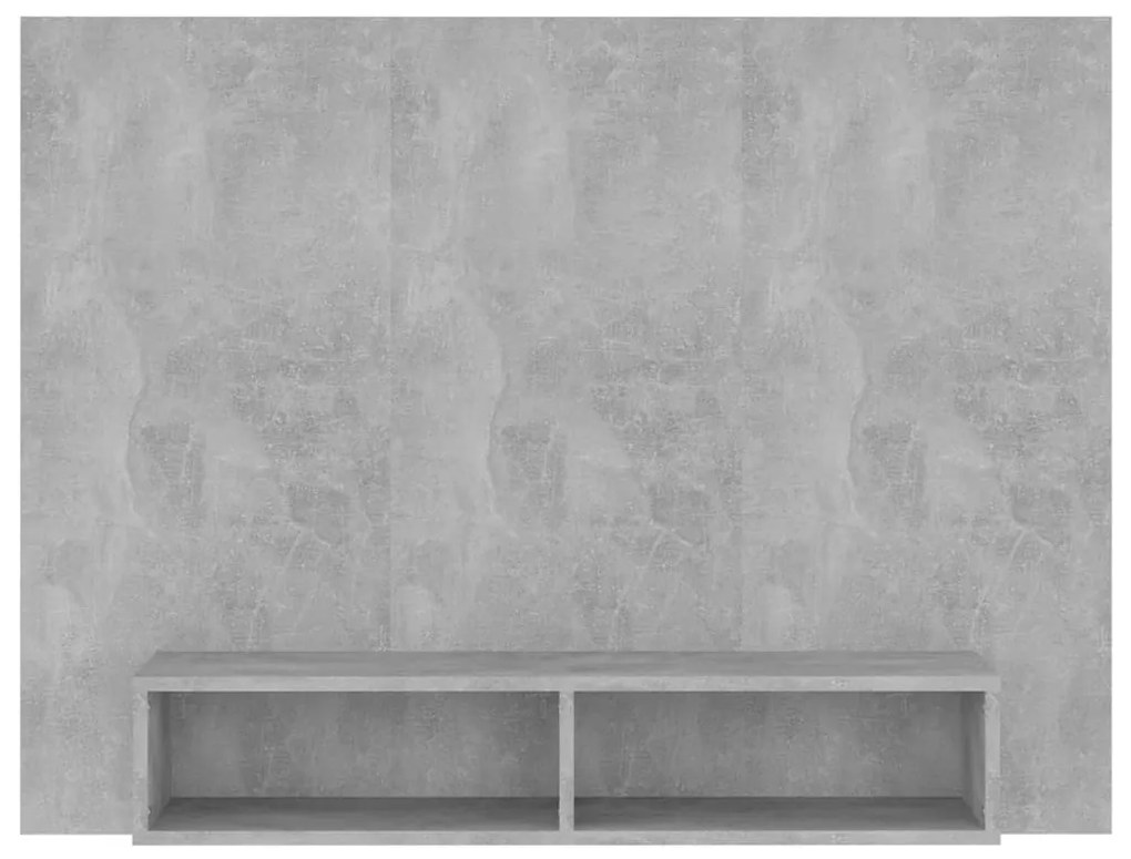 Armário parede p/ TV 120x23,5x90cm deriv. madeira cinza cimento