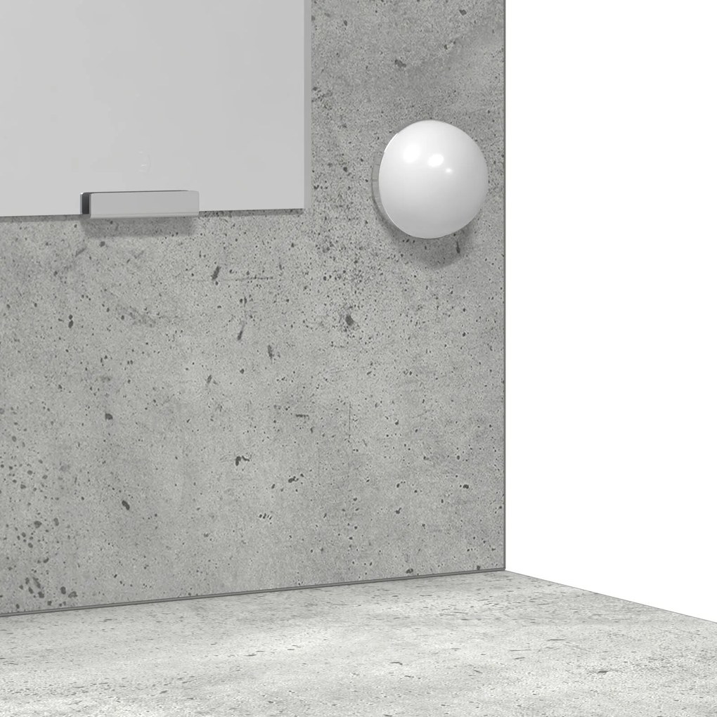 Conjunto de Mesa de Maquilhagem 3 Peças com LED Cinza Concreto Madeira