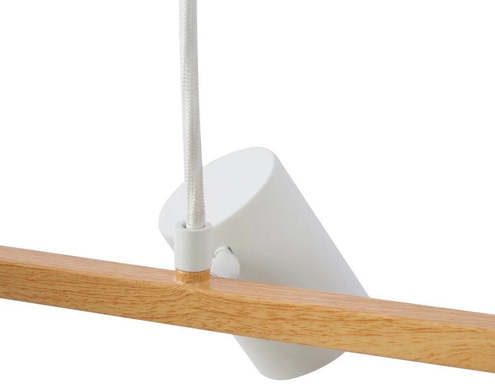 Candeeiro suspenso moderno com impressão de madeira e 6 luzes brancas - Jeana Straight