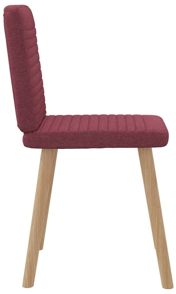 Cadeiras de jantar 4 pcs tecido vermelho tinto
