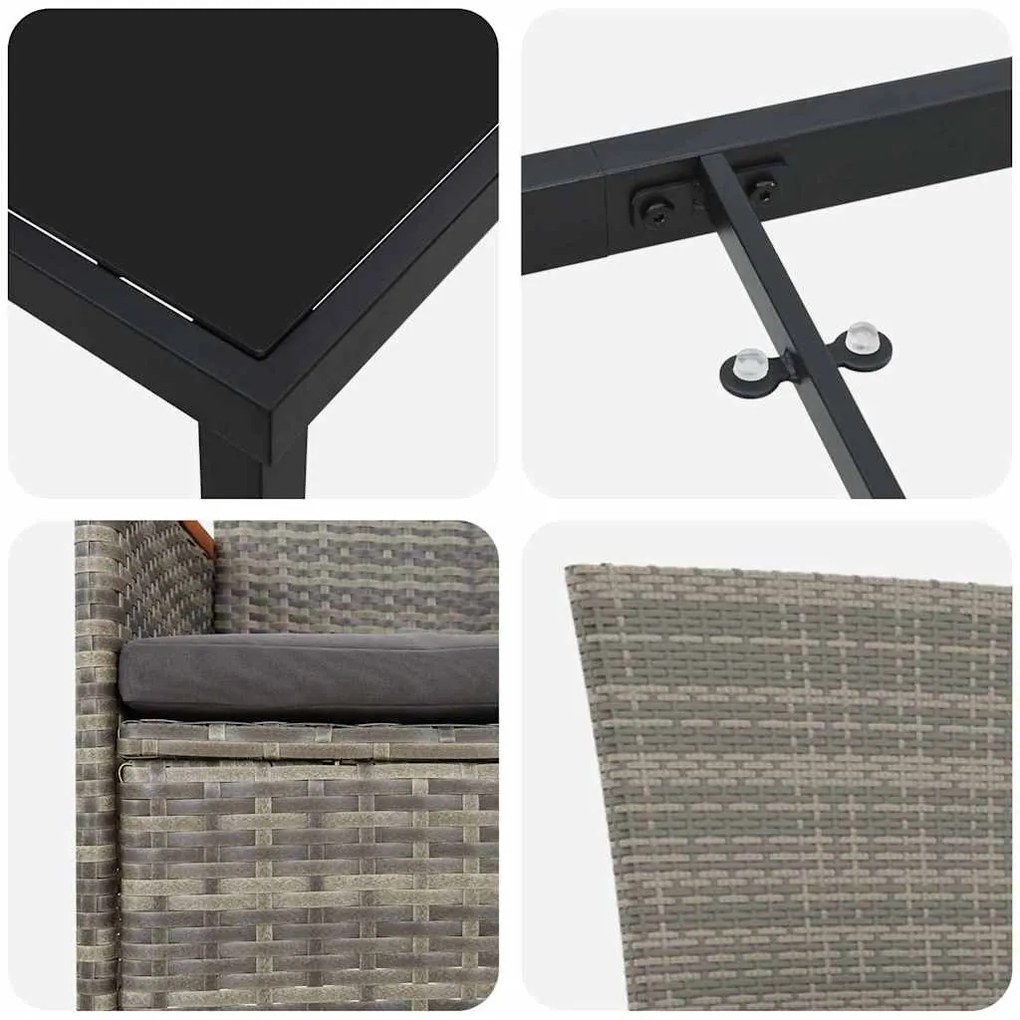 Conjunto de Jantar Jardim 5 pcs Cinzeto 80 x 80 x 73 cm