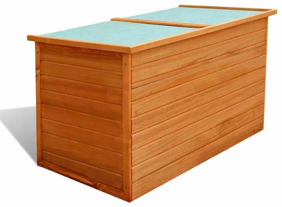 Caixa de arrumação para jardim 126x72x72 cm madeira