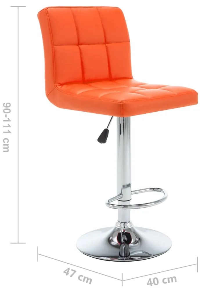 Bancos de bar 2 pcs couro artificial laranja