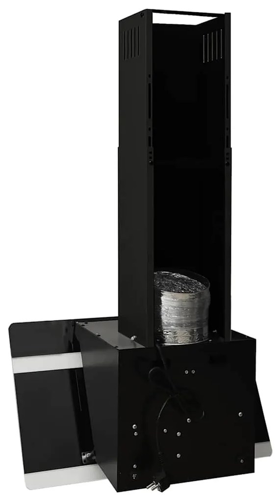 Exaustor de parede 60 cm aço e vidro temperado preto