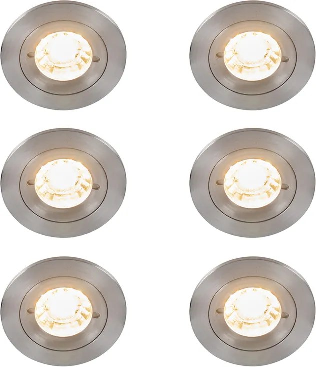 Foco embutido moderno em aço redondo IP44 - Xena