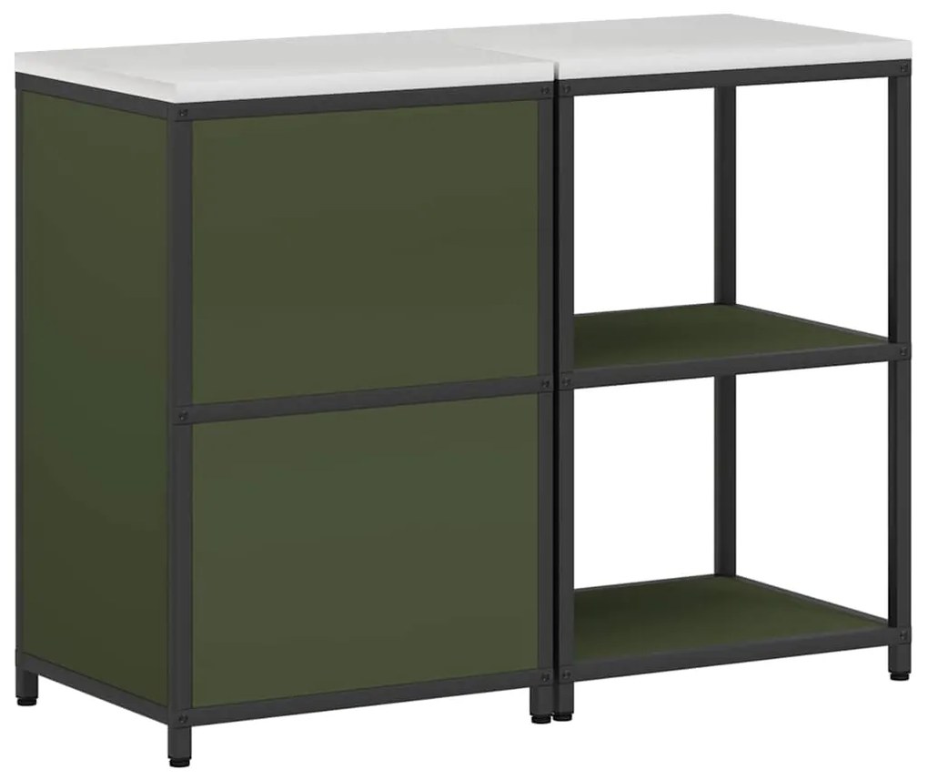 Conjunto de Armazenamento de Cozinha 2 pcs Verde Oliva