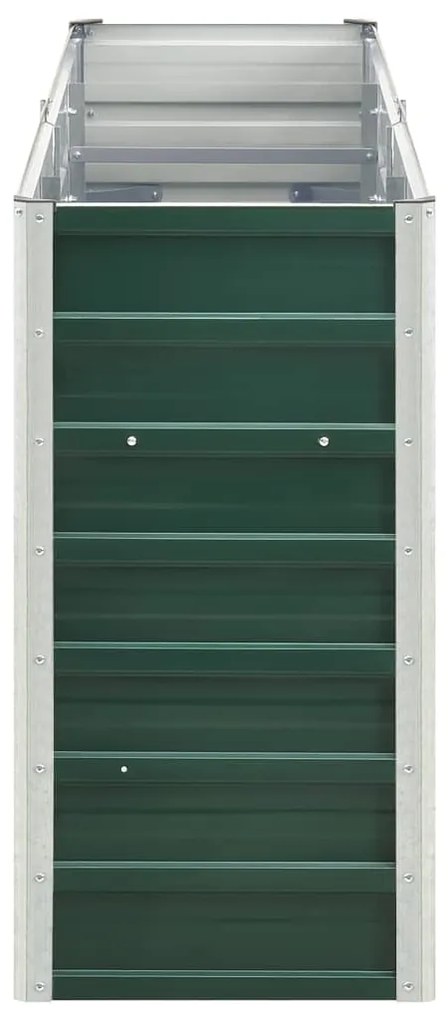 Canteiro elevado de jardim aço galvanizado 240x40x77 cm verde