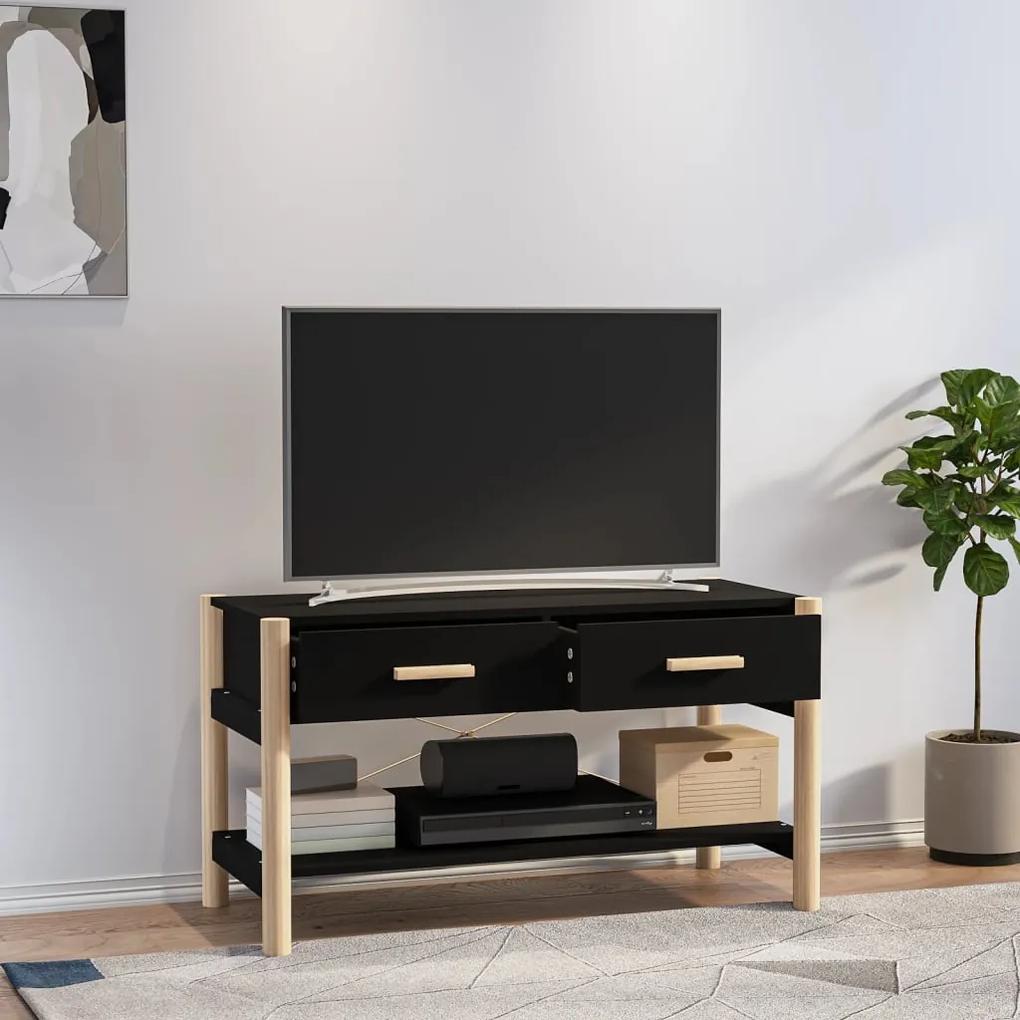 Móvel de TV 82x38x45 cm derivados de madeira preto