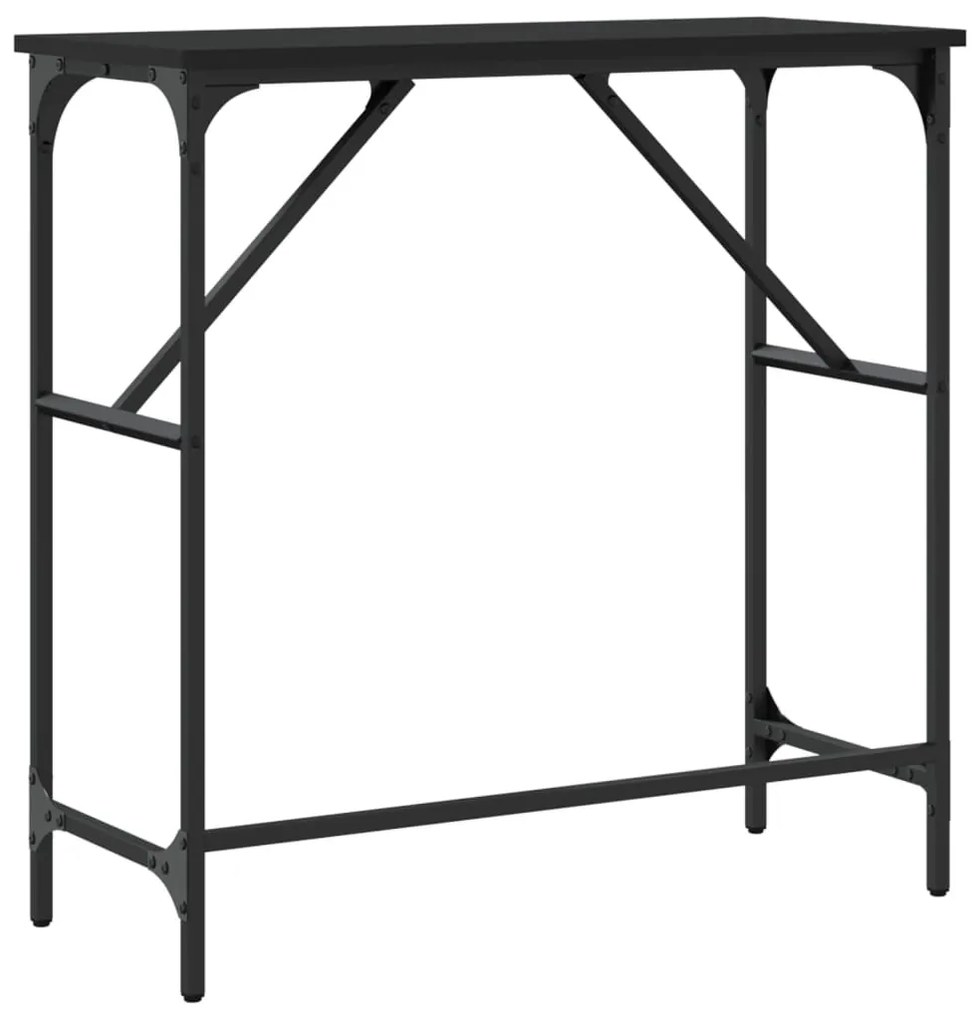 Mesa consola 75x32x75 cm derivados de madeira preto