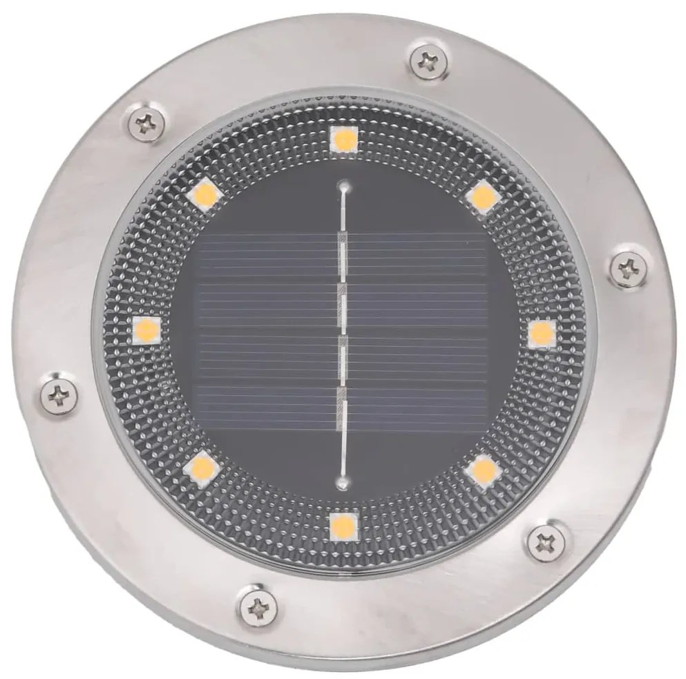 Luzes solares para exterior com espigões 12 pcs branco quente