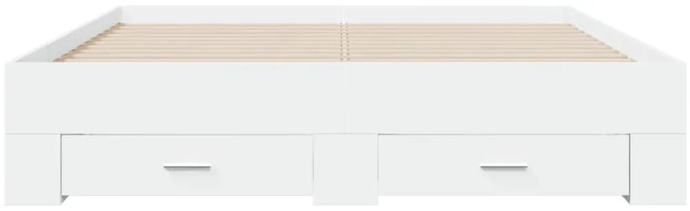 Estrutura de cama c/ gavetas 150x200cm derivados madeira branco